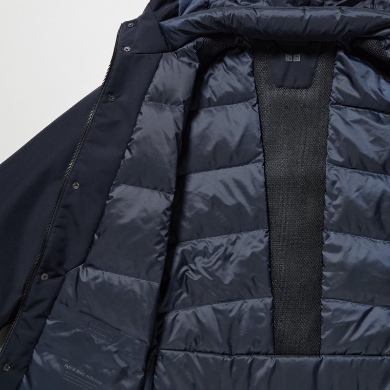 Uniqlo Hybrid Down Frakker Herre Sort | 2277986