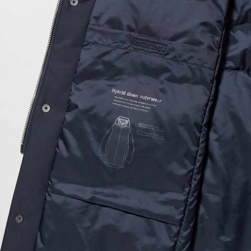 Uniqlo Hybrid Down Frakker Herre Sort | 2277986