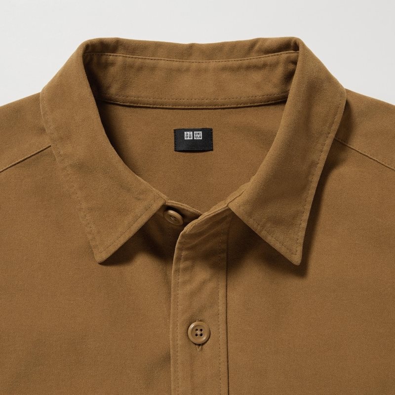 Uniqlo Jersey Utility Long-sleeve Overshirt Skjorte Herre Brune | 158235