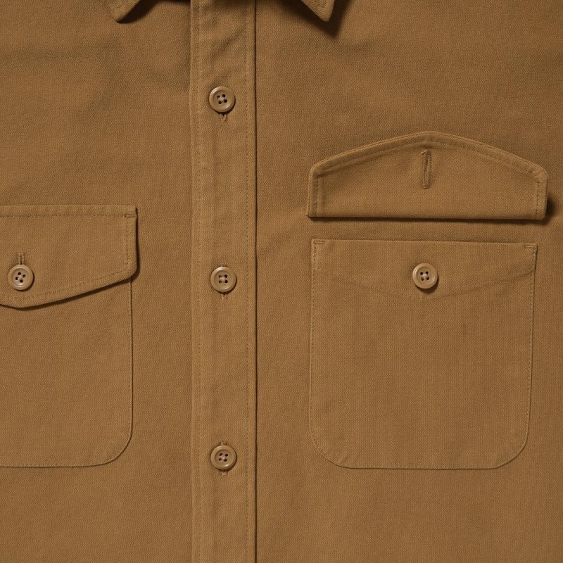 Uniqlo Jersey Utility Long-sleeve Overshirt Skjorte Herre Brune | 158235