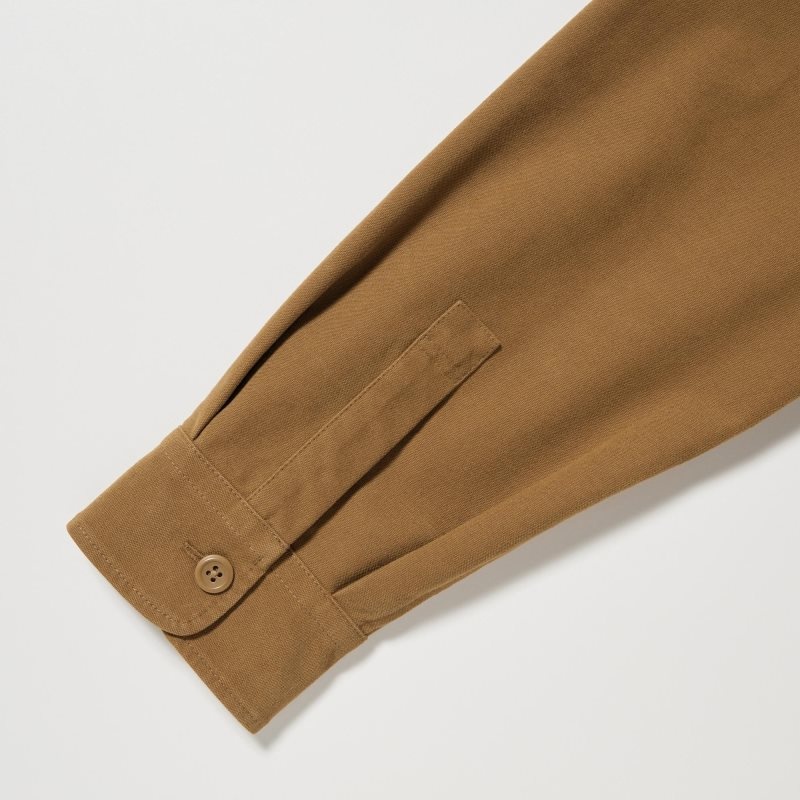 Uniqlo Jersey Utility Long-sleeve Overshirt Skjorte Herre Brune | 158235