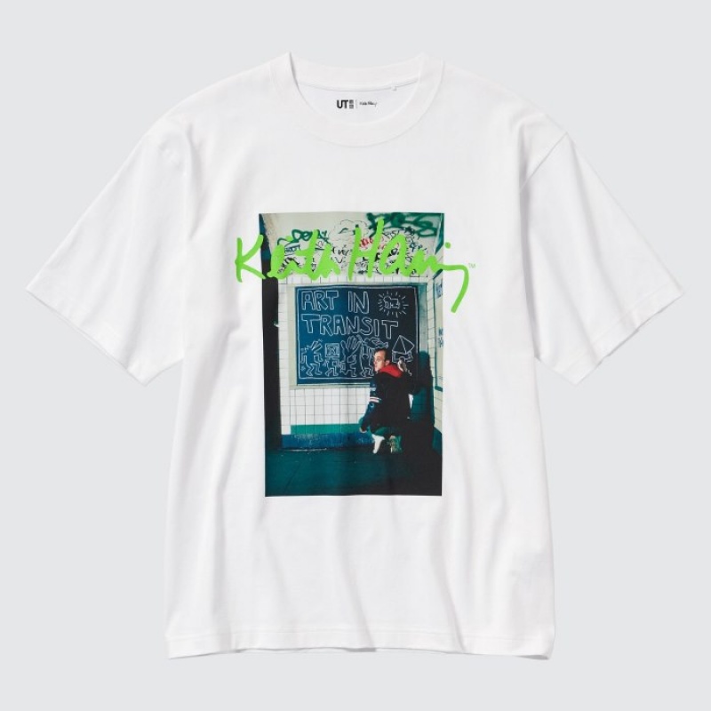 Uniqlo Keith Haring UT Short Sleeve T Shirts Dame Hvide | 2215307