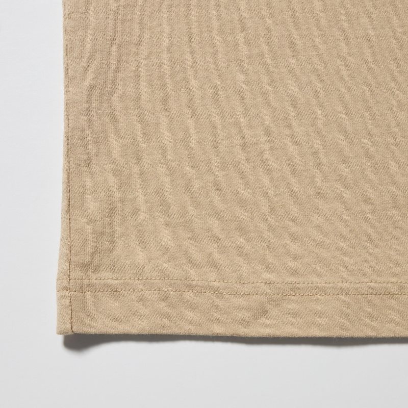 Uniqlo L.A. Eats Ut Oversized Short-sleeve Graphic Katsu Sando T Shirts Herre Beige | 3567862