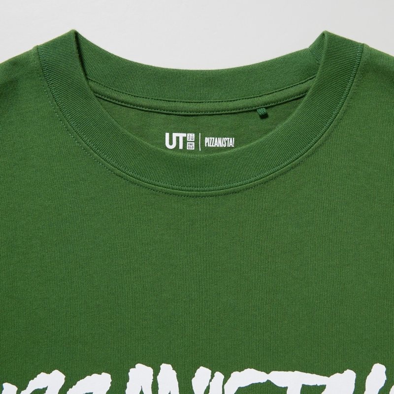Uniqlo L.A. Eats Ut Oversized Short-sleeve Graphic Pizzanista! T Shirts Herre Grøn | 8329486