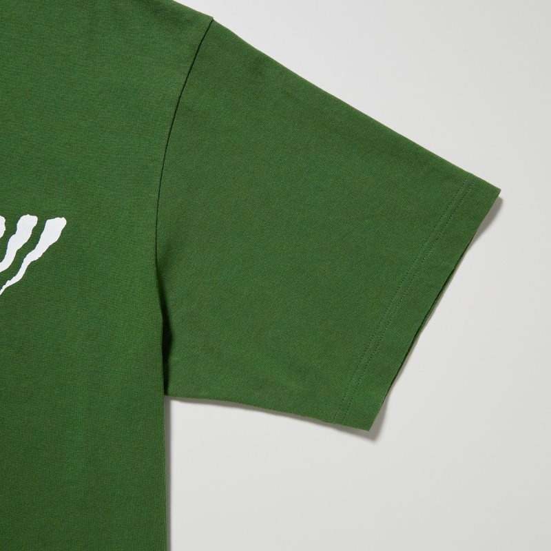 Uniqlo L.A. Eats Ut Oversized Short-sleeve Graphic Pizzanista! T Shirts Herre Grøn | 8329486