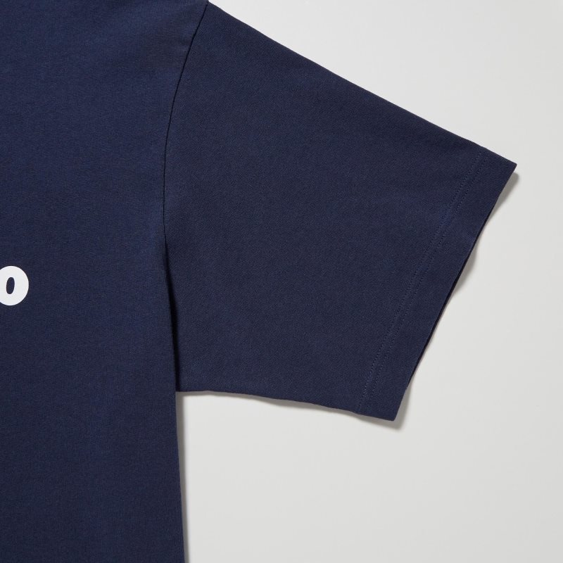 Uniqlo L.A. Eats Ut Oversized Short-sleeve Graphic Katsu Sando T Shirts Herre Mørkeblå | 9424353
