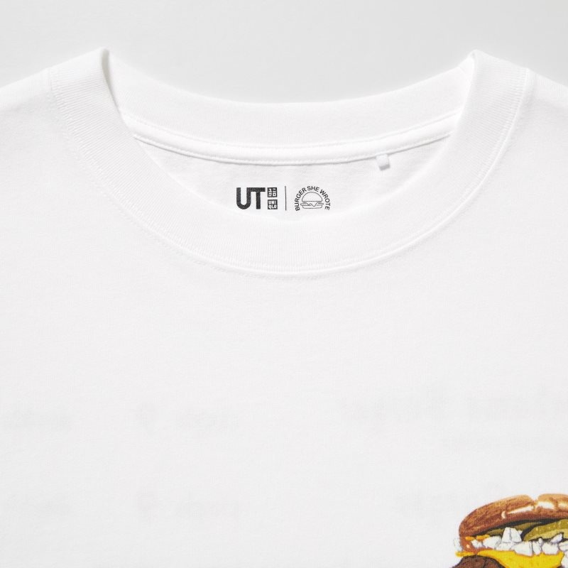 Uniqlo L.A. Eats Ut Oversized Short-sleeve Graphic Burger She Wrote T Shirts Herre Hvide | 4179607