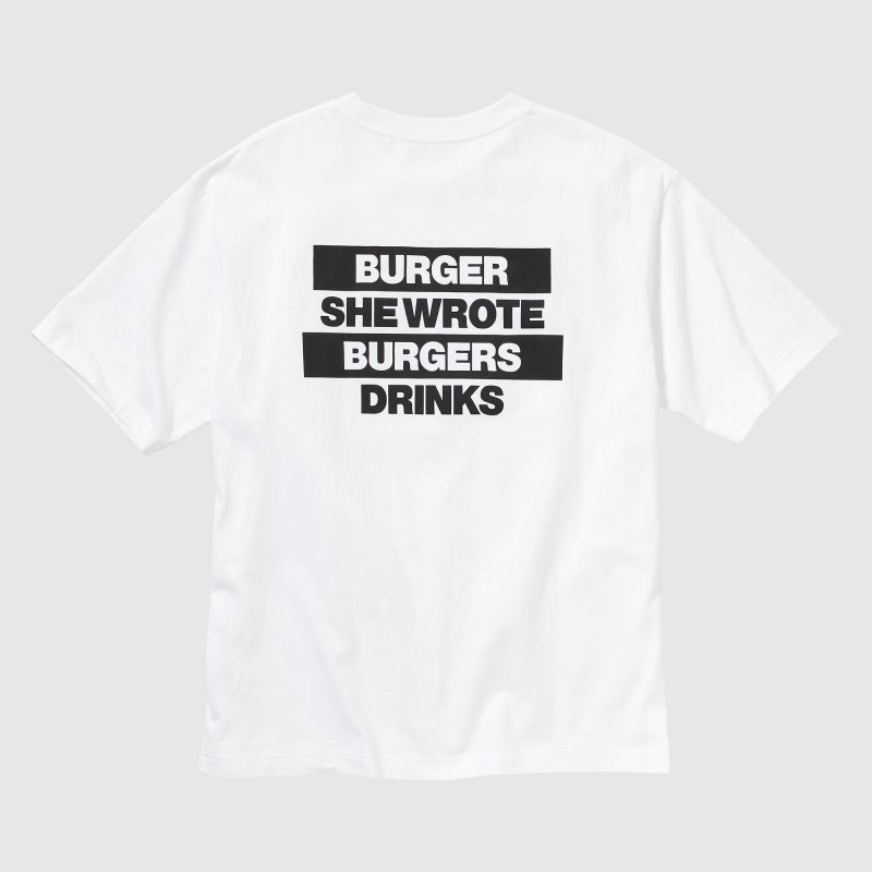 Uniqlo L.A. Eats Ut Oversized Short-sleeve Graphic Burger She Wrote T Shirts Herre Hvide | 9030963