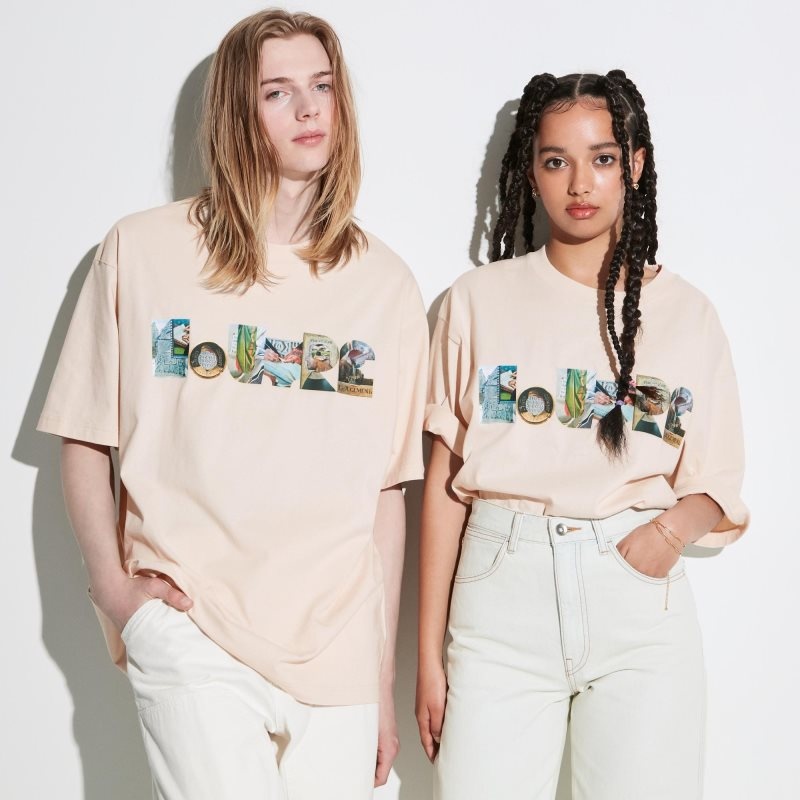 Uniqlo Louvre By M/M Ut Oversized Short-sleeve Graphic T Shirts Herre Beige | 574243