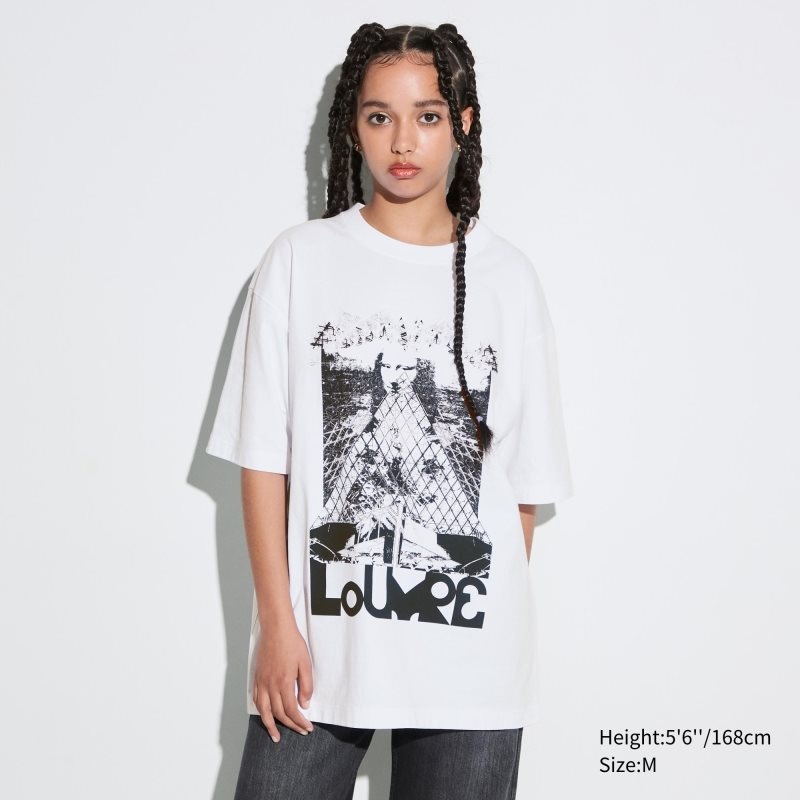 Uniqlo Louvre By M/M Ut Oversized Short-sleeve Graphic T Shirts Herre Hvide | 6396266