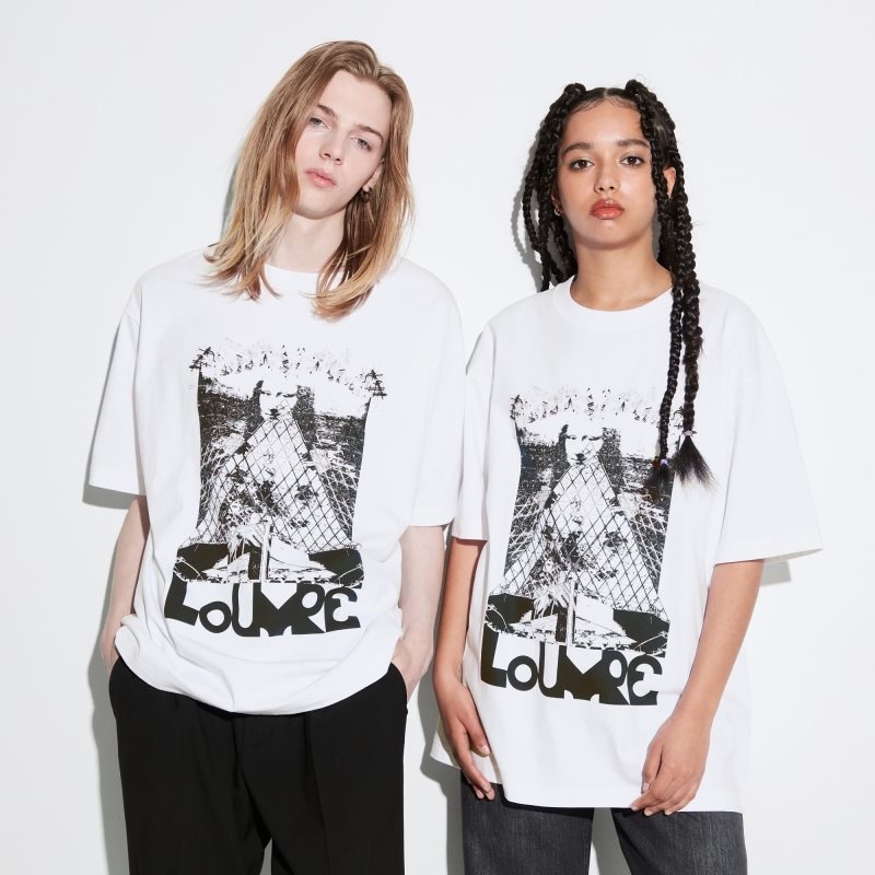 Uniqlo Louvre By M/M Ut Oversized Short-sleeve Graphic T Shirts Herre Hvide | 6396266