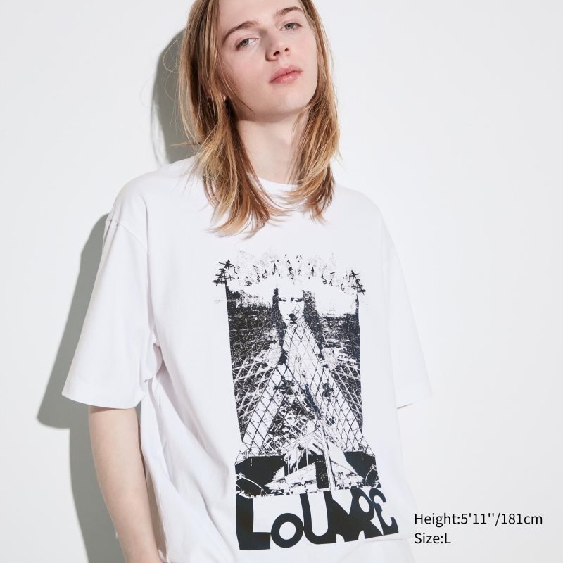 Uniqlo Louvre By M/M Ut Oversized Short-sleeve Graphic T Shirts Herre Hvide | 6396266