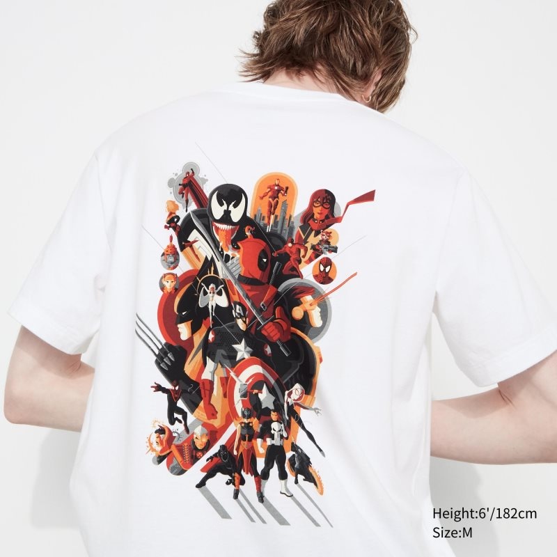 Uniqlo Marvel Art Collection By Mondo Ut Short Sleeve Graphic T Shirts Herre Hvide | 2091589