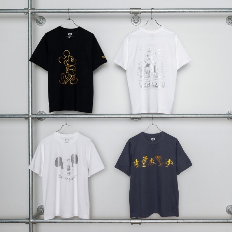 Uniqlo Mickey Shines UT Short-Sleeve T Shirts Dame Hvide | 1853950
