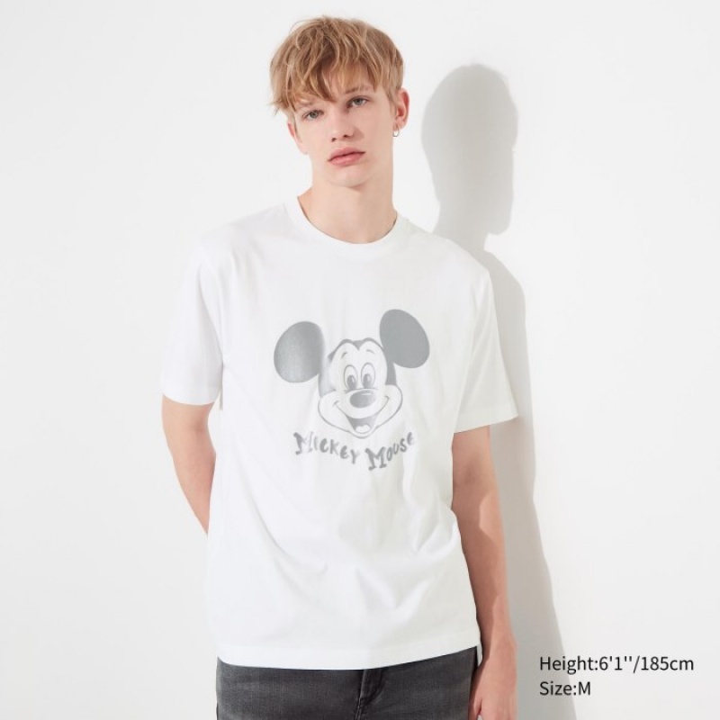 Uniqlo Mickey Shines UT Short-Sleeve T Shirts Dame Hvide | 1853950