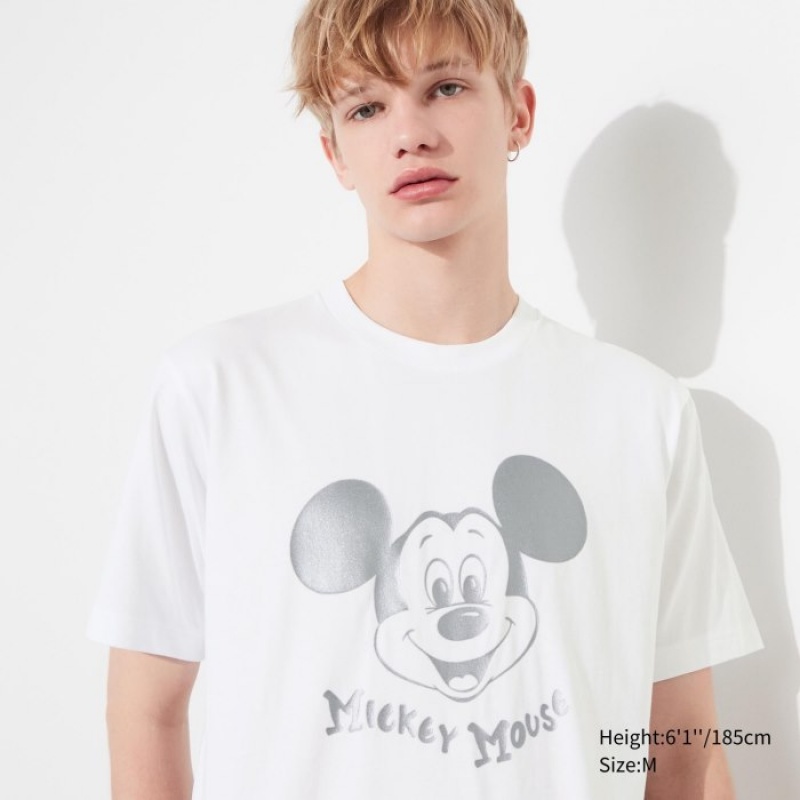 Uniqlo Mickey Shines UT Short-Sleeve T Shirts Dame Hvide | 1853950
