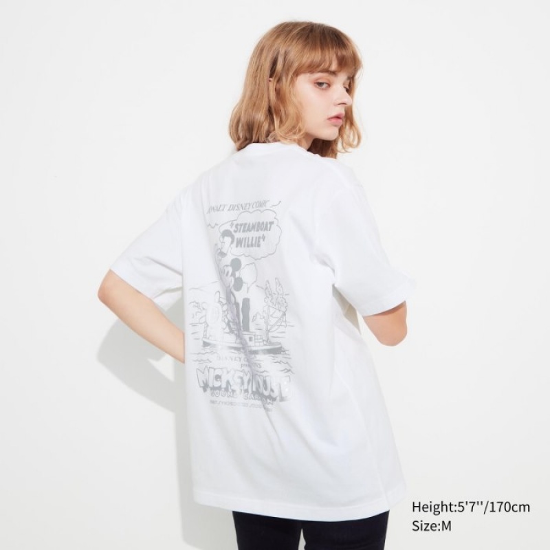 Uniqlo Mickey Shines UT Short-Sleeve T Shirts Dame Hvide | 1414174