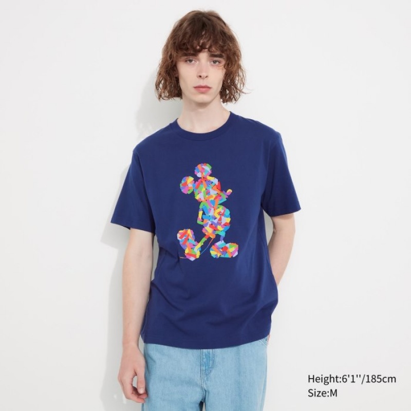 Uniqlo Mickey Stands UT Short-Sleeve T Shirts Dame Blå | 5193603