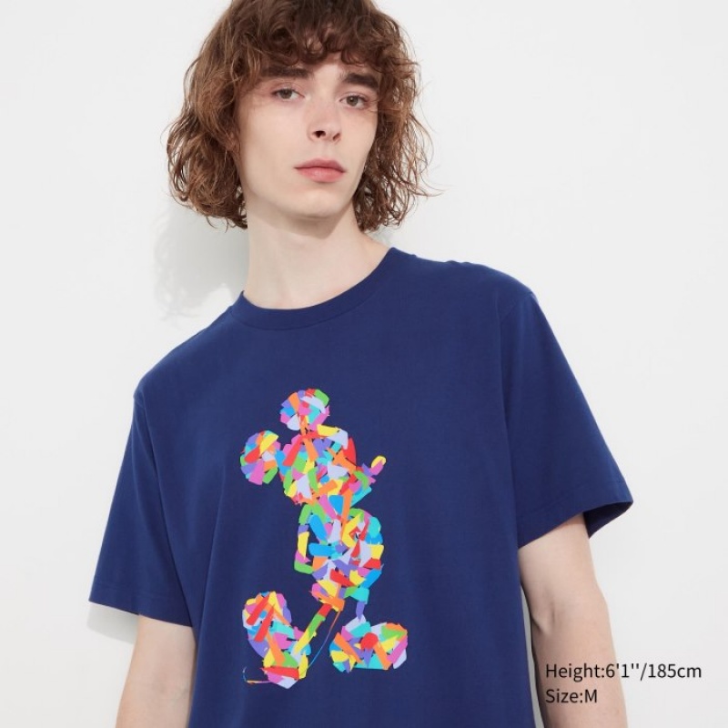 Uniqlo Mickey Stands UT Short-Sleeve T Shirts Dame Blå | 5193603
