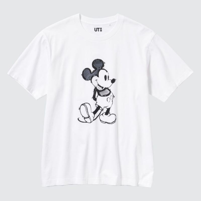 Uniqlo Mickey Stands UT Short Sleeve T Shirts Dame Hvide | 5589249