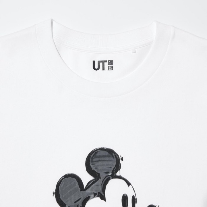 Uniqlo Mickey Stands UT Short Sleeve T Shirts Dame Hvide | 5589249