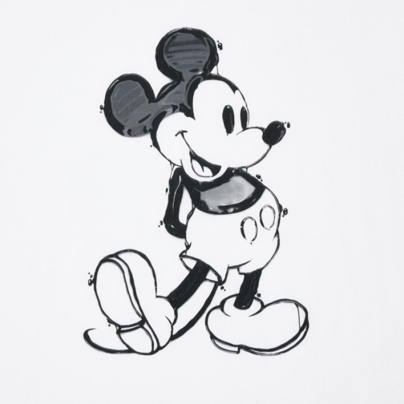 Uniqlo Mickey Stands UT Short Sleeve T Shirts Dame Hvide | 5589249