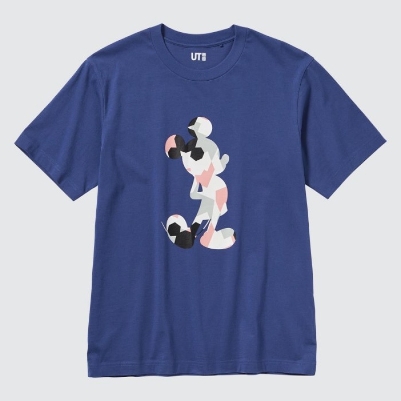 Uniqlo Mickey Stands UT Short Sleeve T Shirts Dame Blå | 9054032