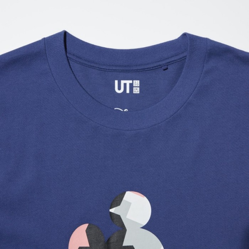 Uniqlo Mickey Stands UT Short Sleeve T Shirts Dame Blå | 9054032