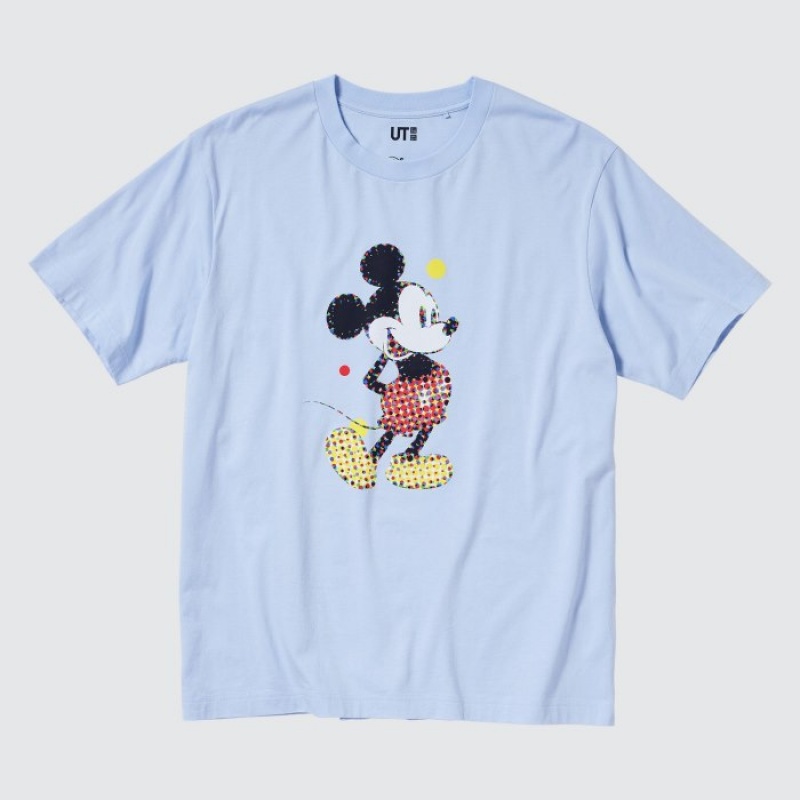 Uniqlo Mickey Stands UT Short Sleeve T Shirts Dame Blå | 7155360