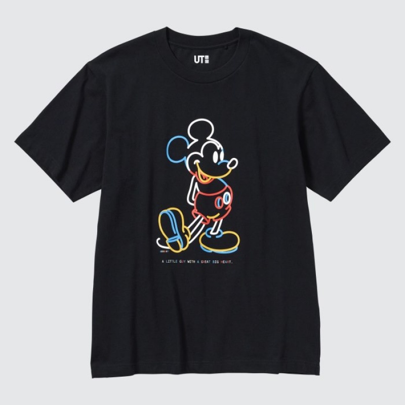 Uniqlo Mickey Stands UT Short Sleeve T Shirts Dame Sort | 7543978