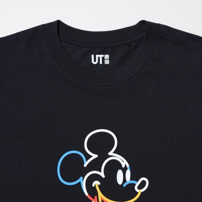 Uniqlo Mickey Stands UT Short Sleeve T Shirts Dame Sort | 7543978