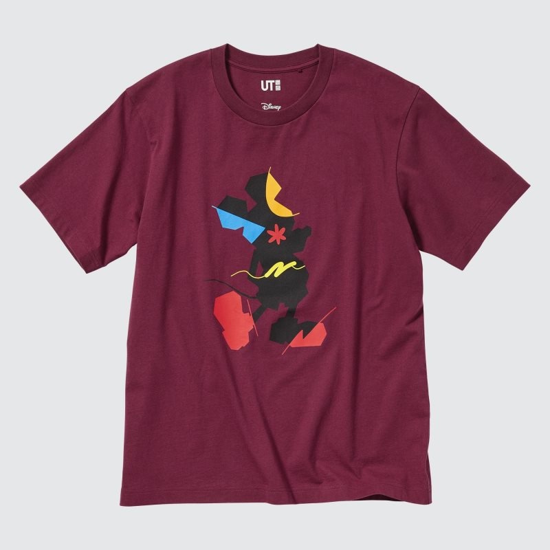 Uniqlo Mickey Stands Ut Short-sleeve Graphic T Shirts Herre Bordeaux | 3679888
