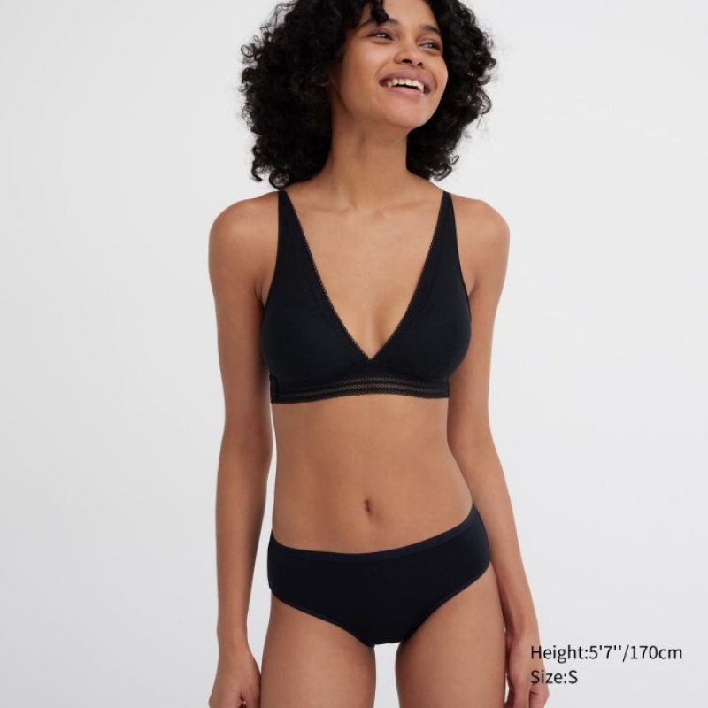 Uniqlo Mid-Rise Trusser Dame Sort | 672359