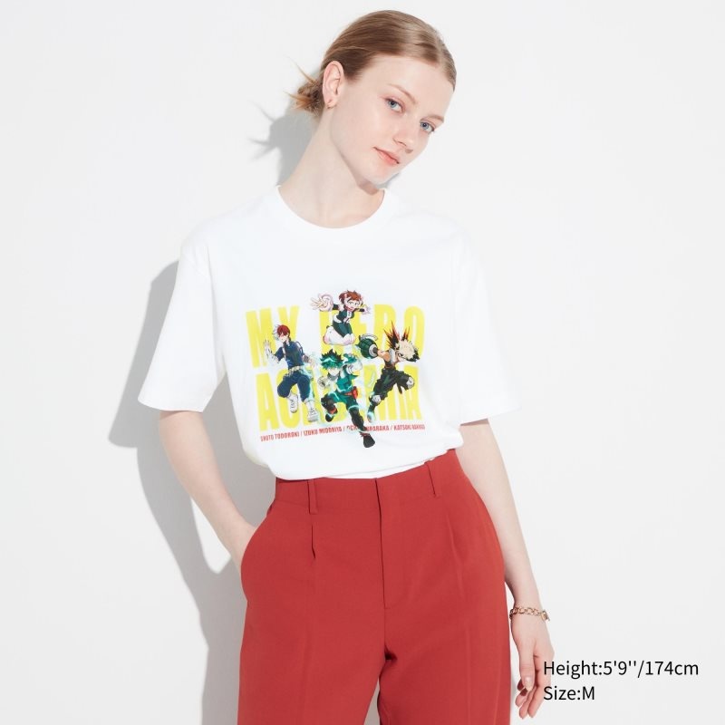 Uniqlo My Hero Academia Ut Short-sleeve Graphic T Shirts Herre Hvide | 674870