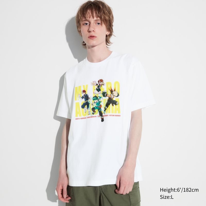 Uniqlo My Hero Academia Ut Short-sleeve Graphic T Shirts Herre Hvide | 674870