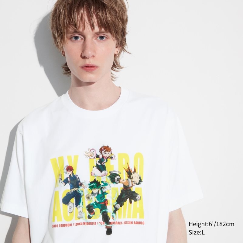 Uniqlo My Hero Academia Ut Short-sleeve Graphic T Shirts Herre Hvide | 674870