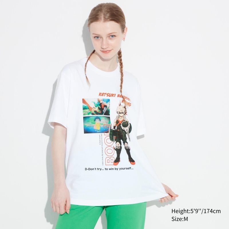 Uniqlo My Hero Academia Ut Short-sleeve Graphic T Shirts Herre Hvide | 5445032