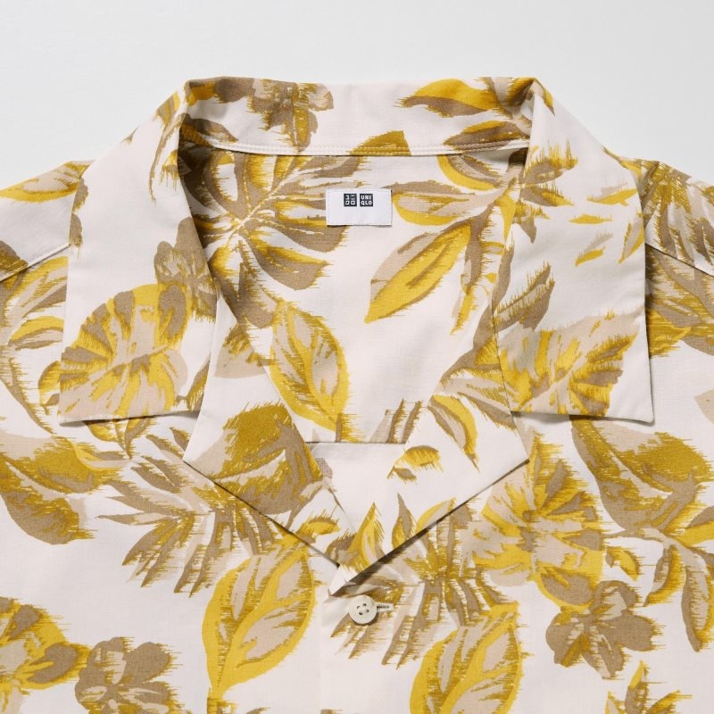 Uniqlo Open Collar Short-sleeve Skjorte Herre Hvide | 8383075