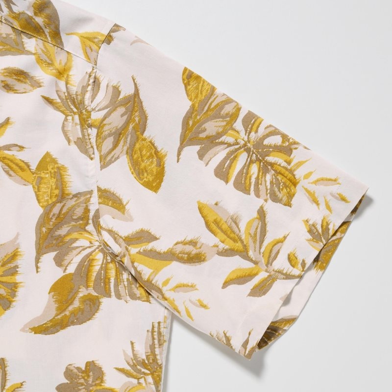 Uniqlo Open Collar Short-sleeve Skjorte Herre Hvide | 8383075