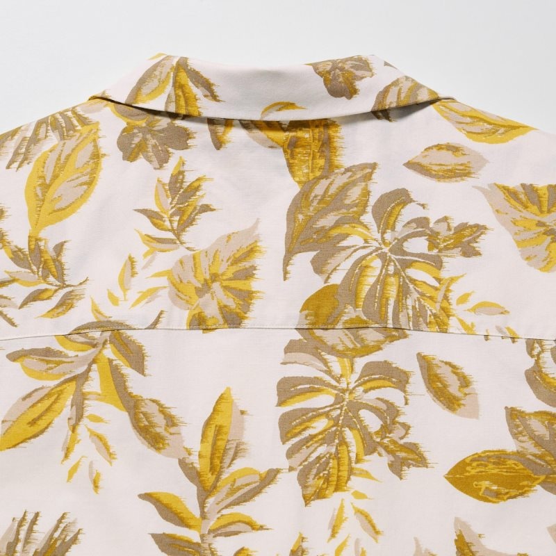 Uniqlo Open Collar Short-sleeve Skjorte Herre Hvide | 8383075