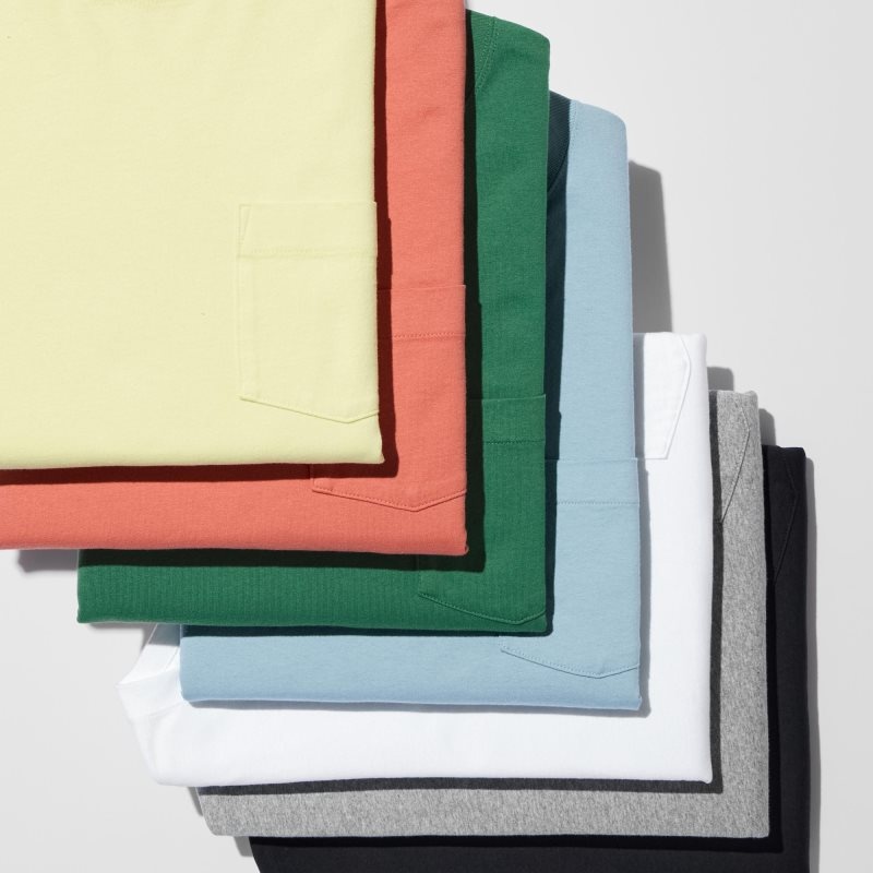 Uniqlo Oversized Pocket Crew Neck Half-sleeve T Shirts Herre Blå | 9504070