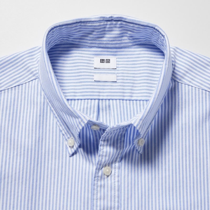 Uniqlo Oxford Striped Slim-fit Long-sleeve Skjorte Herre Blå | 8082188