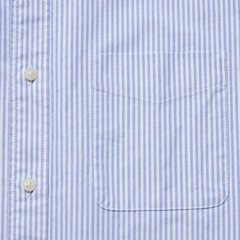 Uniqlo Oxford Striped Slim-fit Long-sleeve Skjorte Herre Blå | 8082188