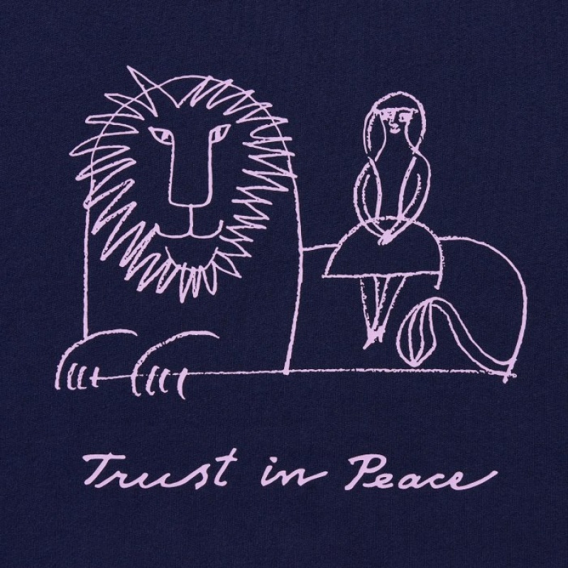 Uniqlo PEACE FOR ALL Lisa Larson Short-Sleeve T Shirts Dame Mørkeblå | 7249181