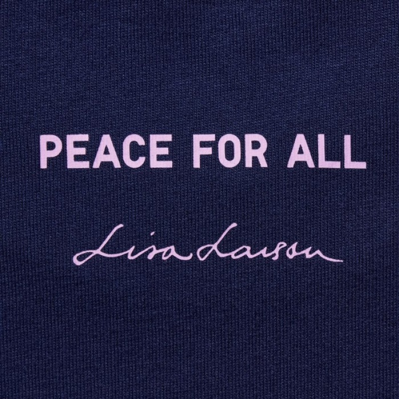 Uniqlo PEACE FOR ALL Lisa Larson Short-Sleeve T Shirts Dame Mørkeblå | 7249181