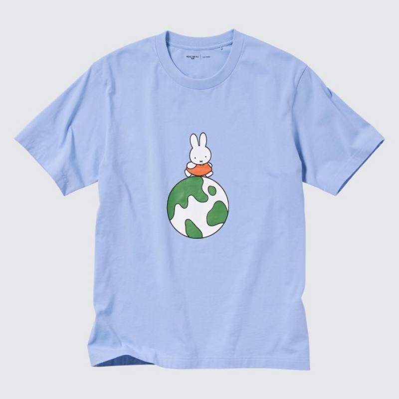 Uniqlo PEACE FOR ALL Short-Sleeve Graphic Dick Bruna T Shirts Dame Blå | 4888623