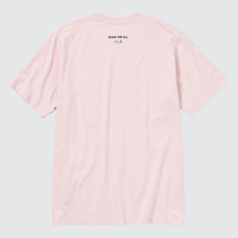 Uniqlo PEACE FOR ALL Short-Sleeve Graphic Haruka Ayase T Shirts Dame Lyserød | 5999
