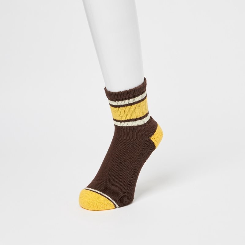 Uniqlo Pattern Lined Half Sokker Herre Brune | 7746137