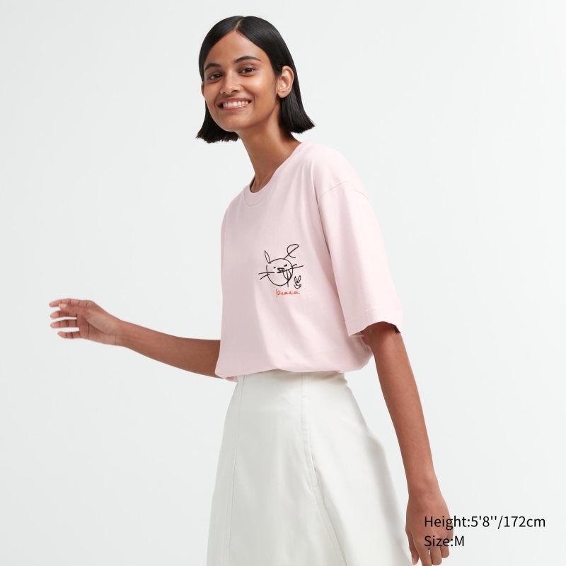 Uniqlo Peace For All Haruka Ayase Short-sleeve Graphic T Shirts Herre Lyserød | 6714034