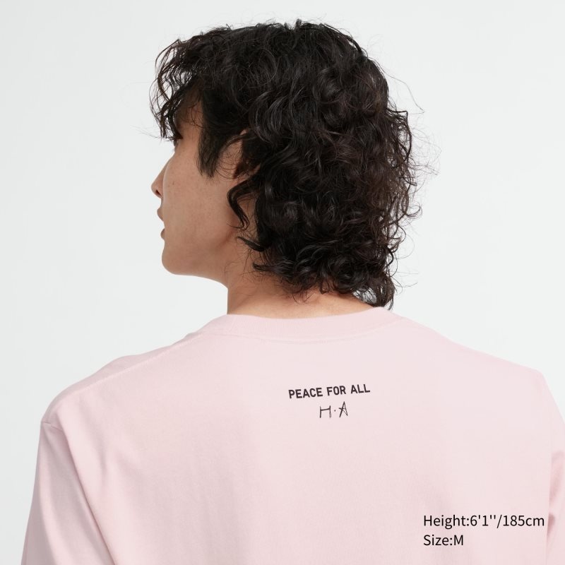 Uniqlo Peace For All Haruka Ayase Short-sleeve Graphic T Shirts Herre Lyserød | 6714034